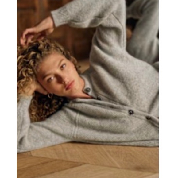 Sezane Othello Cardigan Gris Chiné Perle - Size XL - Picture 1 of 4